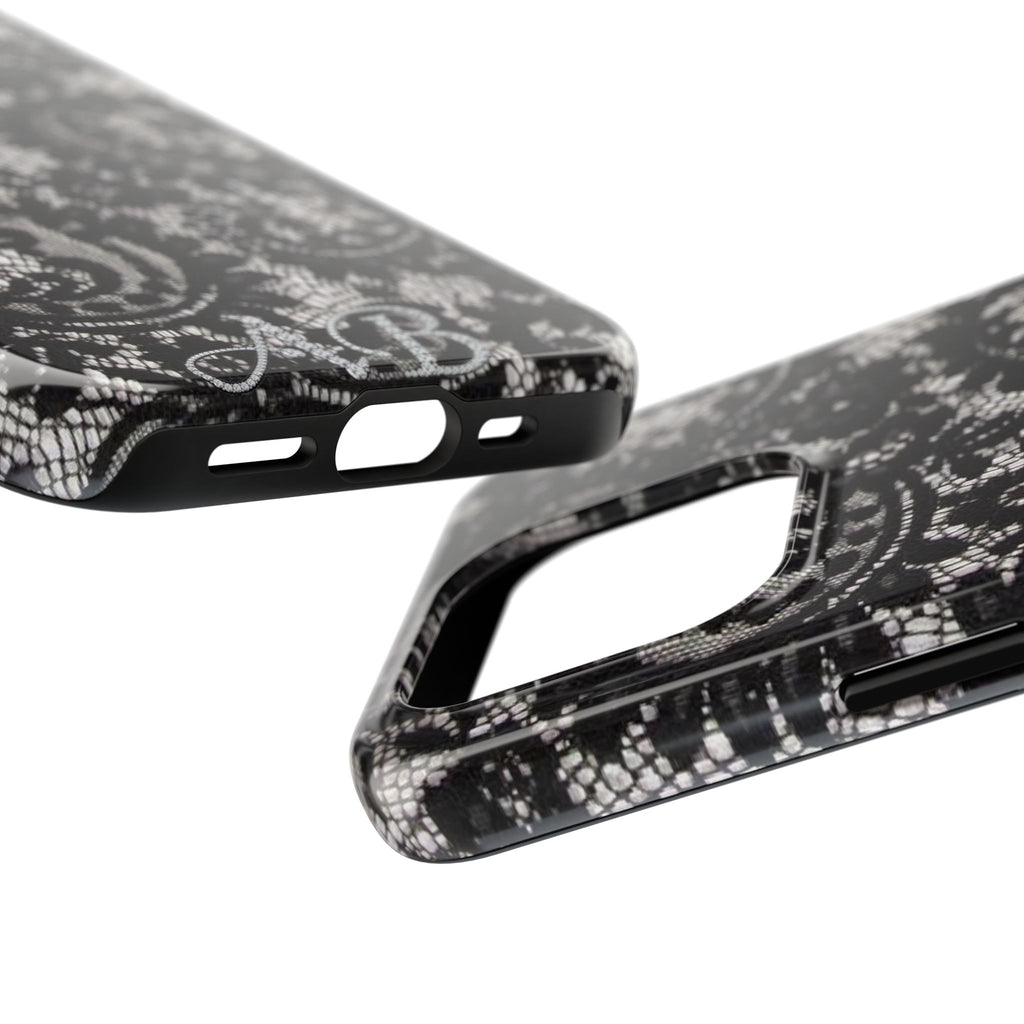 Hand-Bedazzled Initials Lace iPhone Case