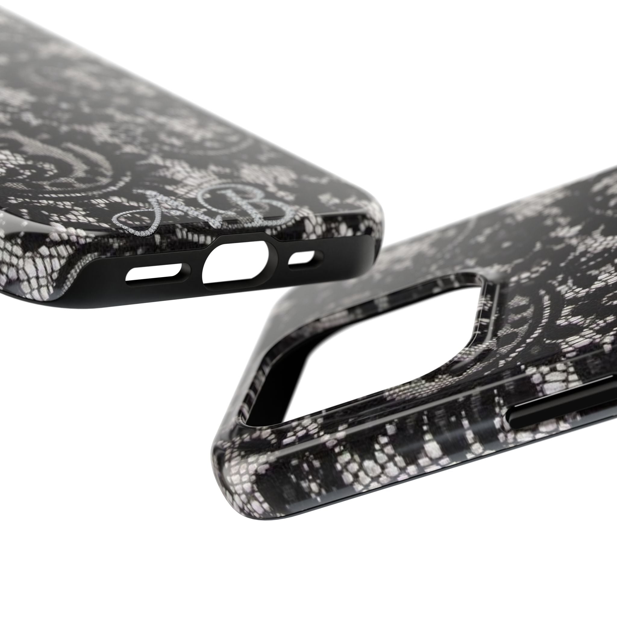 Hand-Bedazzled Initials Lace iPhone Case