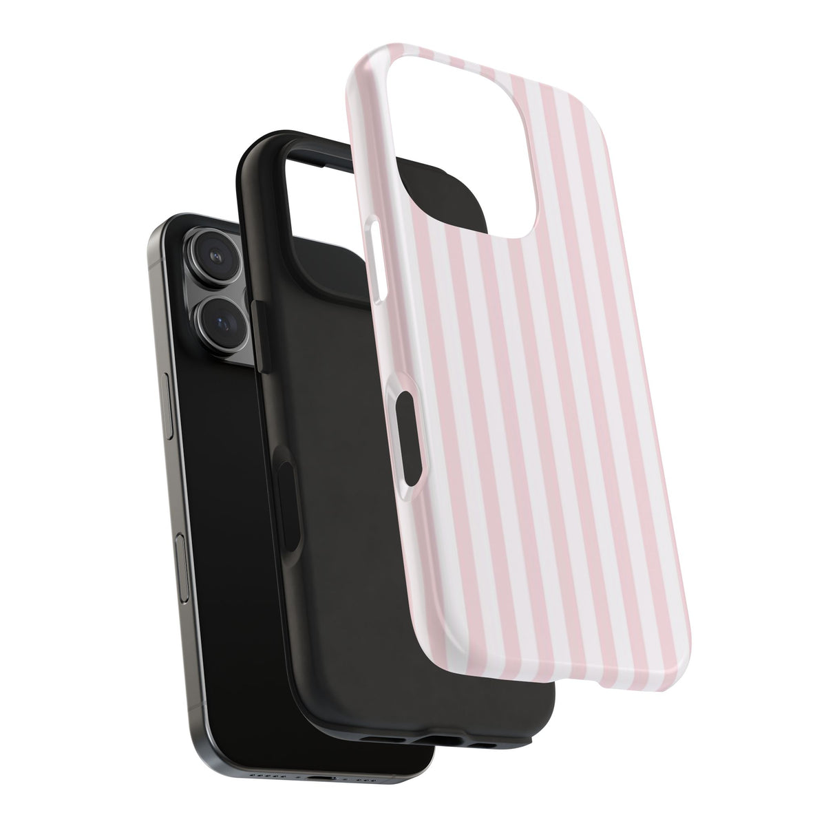 Pink and White Striped iPhone Case