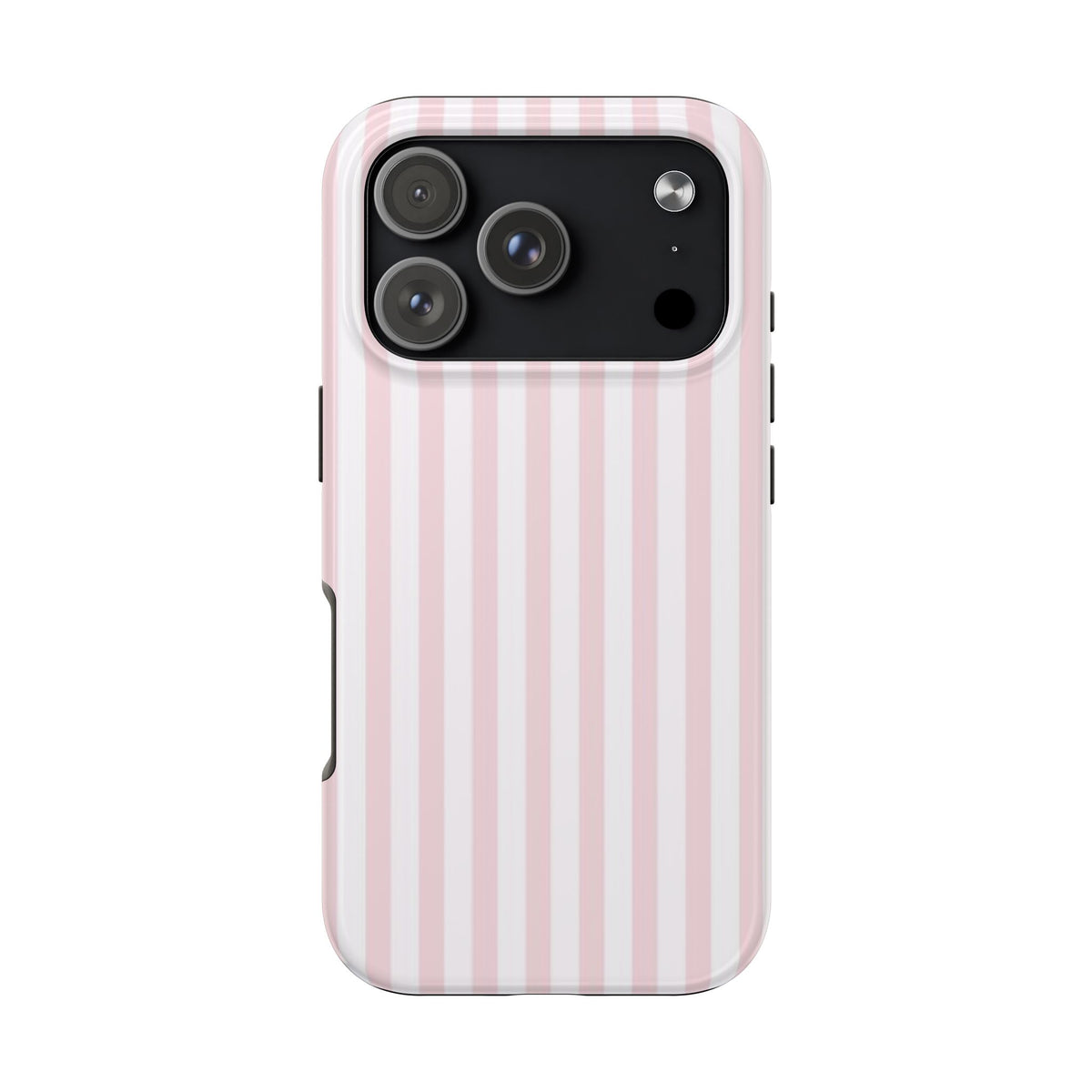 Pink and White Striped iPhone Case