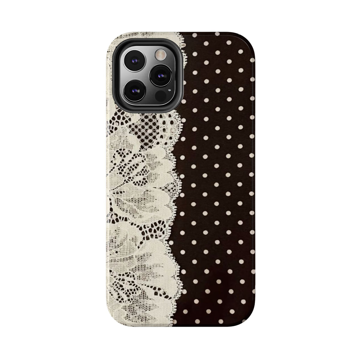Brown Polka Dot Lace iPhone Case