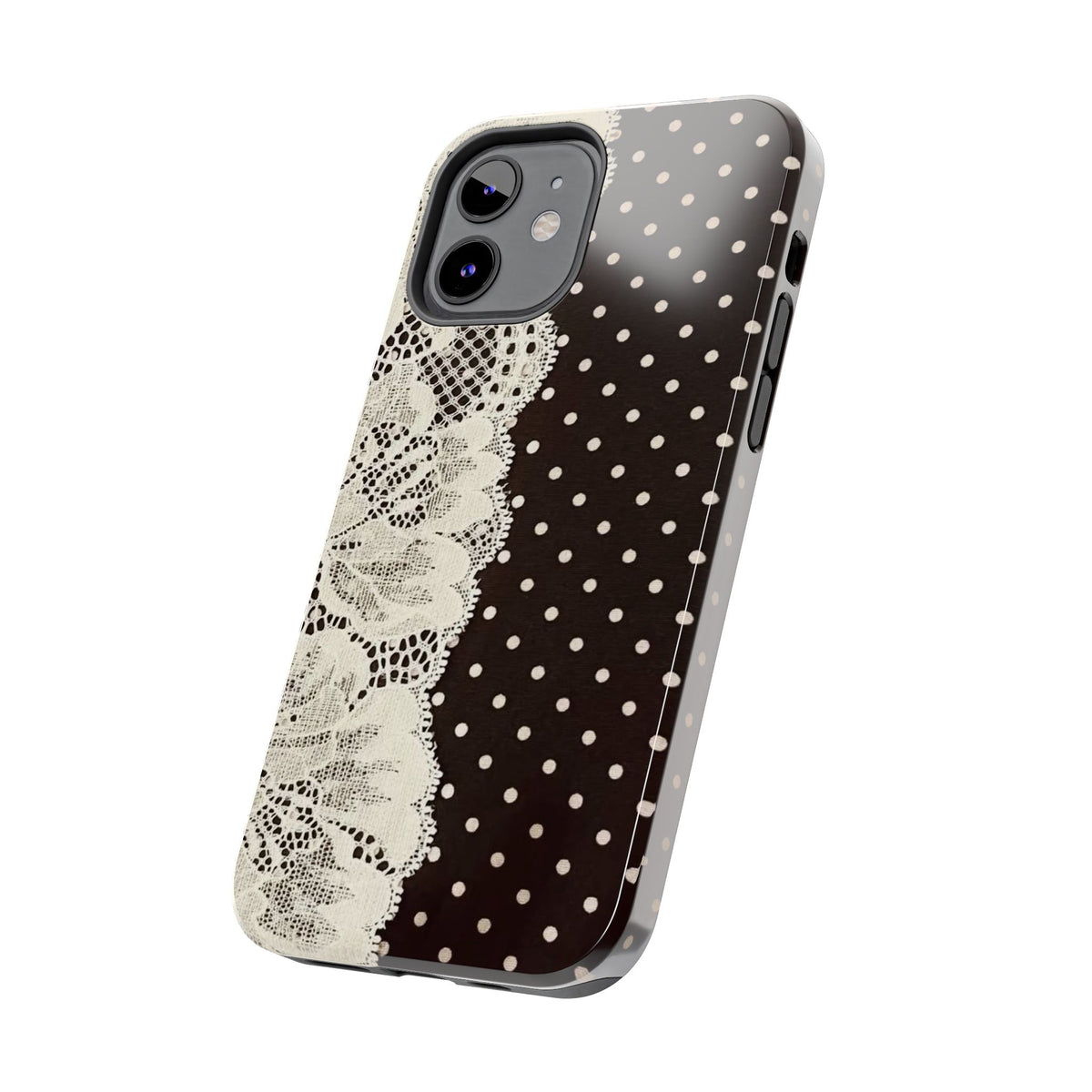 Brown Polka Dot Lace iPhone Case