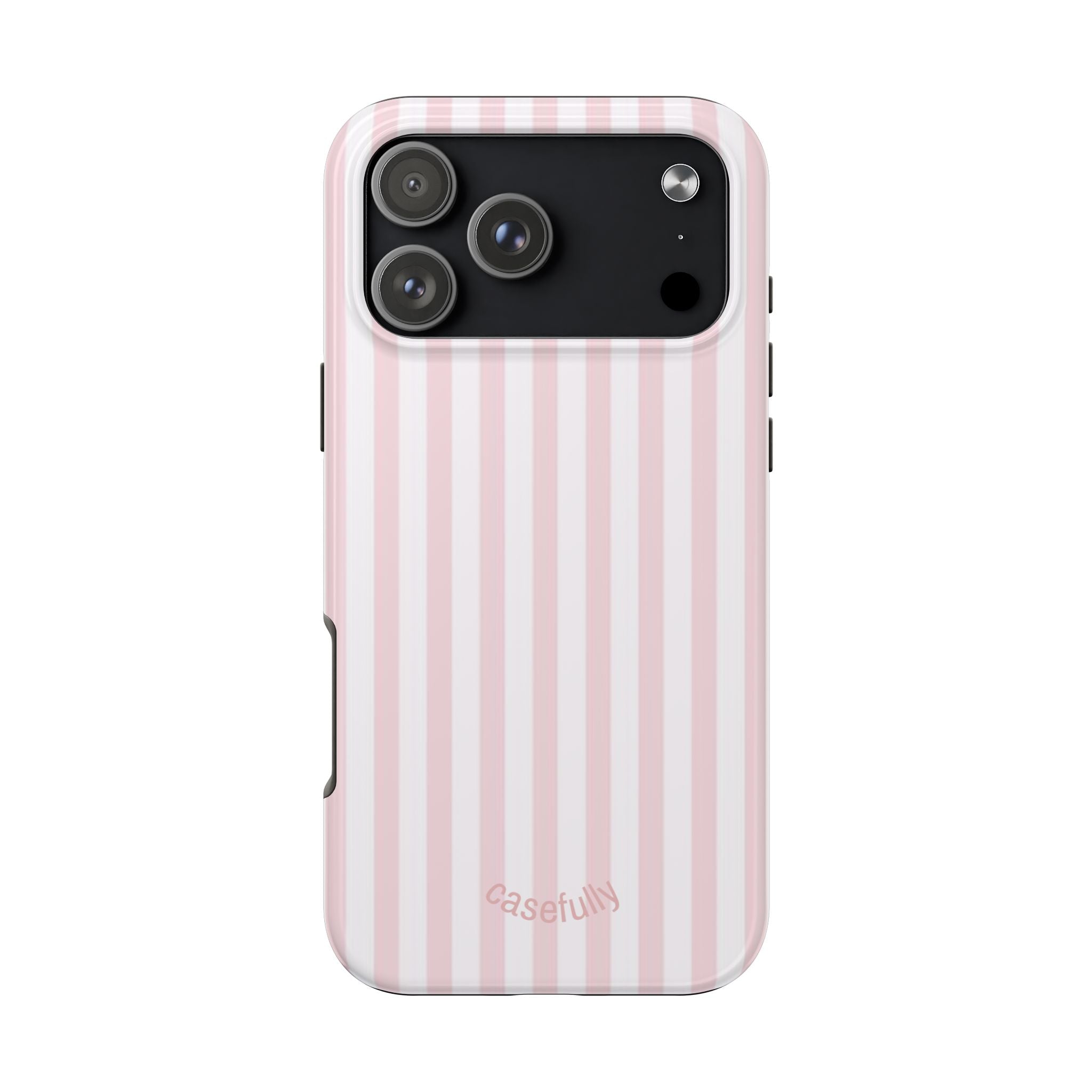 Pink and White Striped iPhone Case