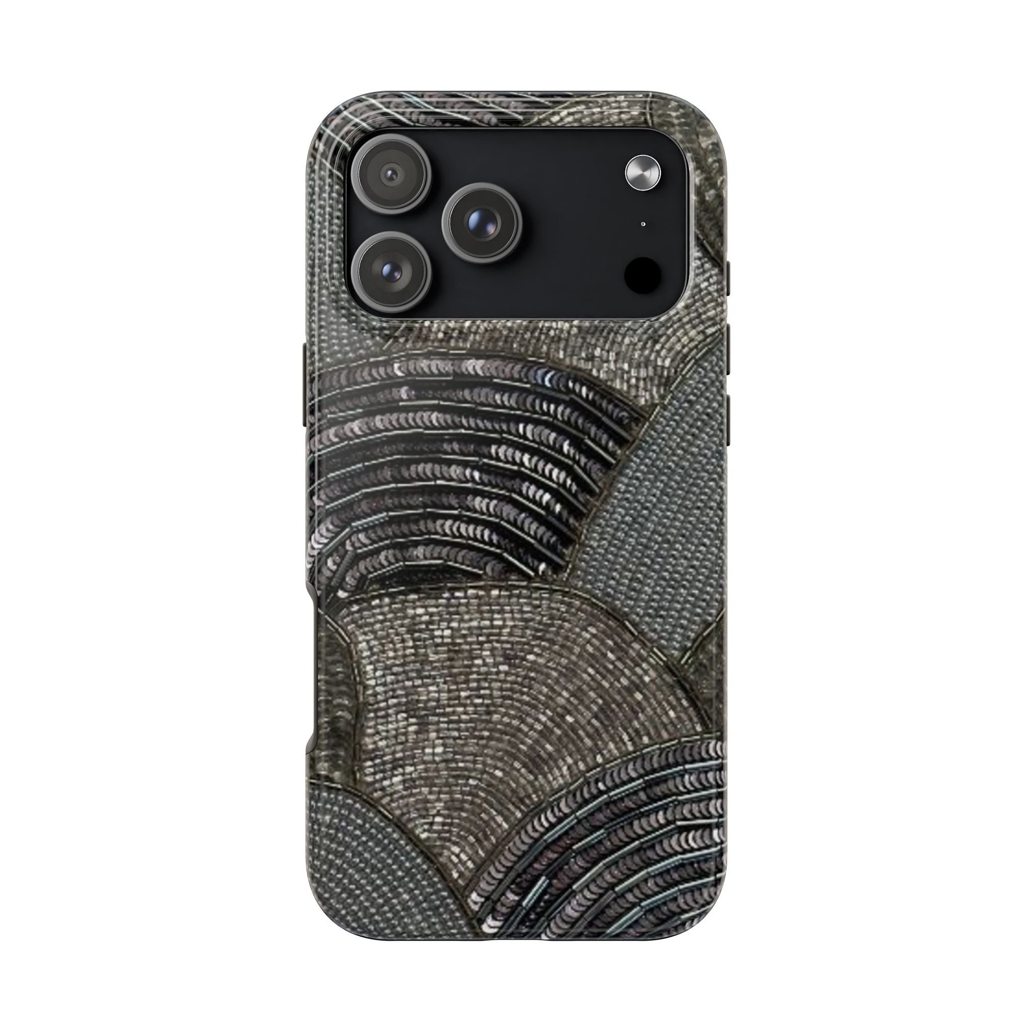 Hand‑Beaded Midnight Swirl iPhone Case