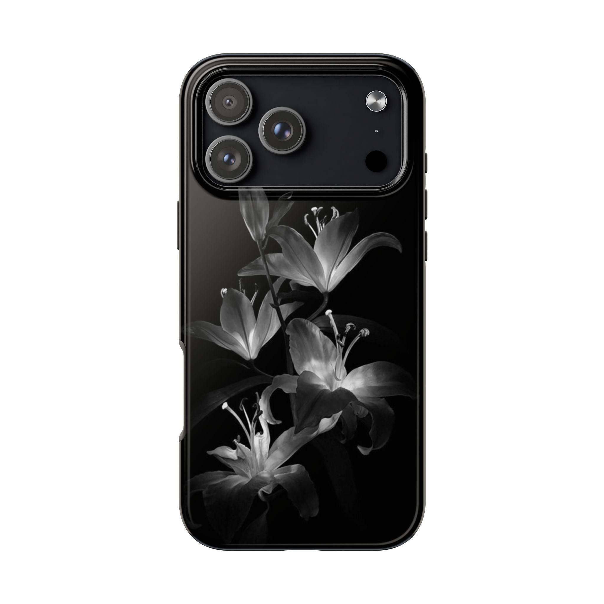 Black and White lilies iPhone Case