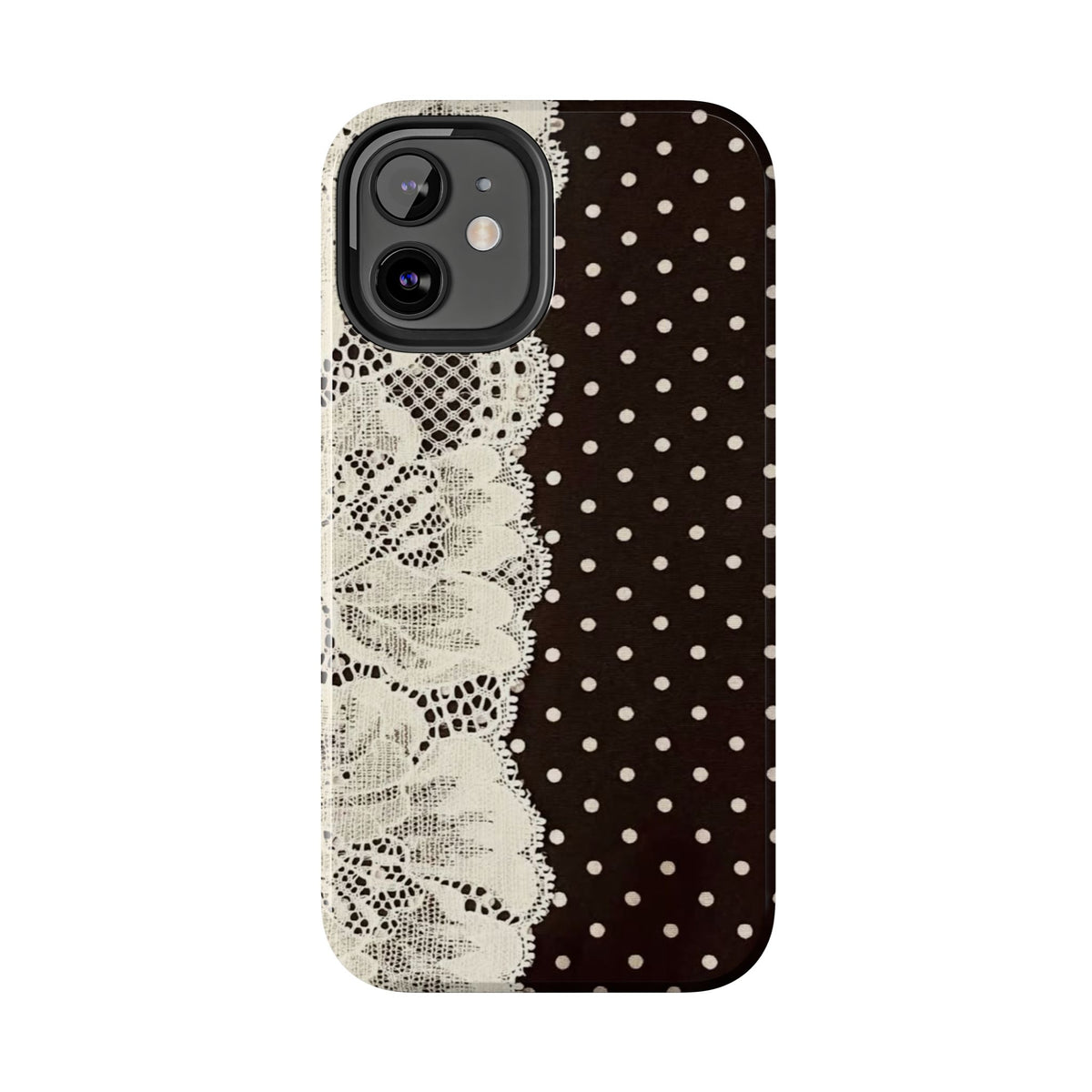 Brown Polka Dot Lace iPhone Case