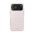 Pink and White Checkered iPhone Case