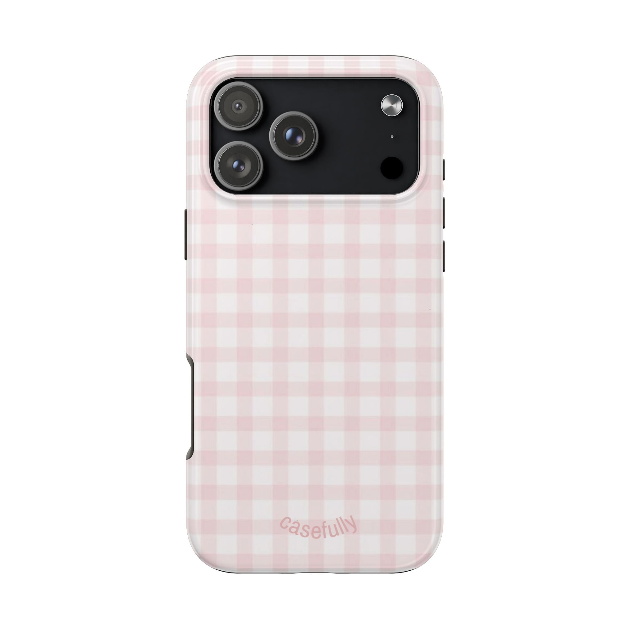 Pink and White Checkered iPhone Case