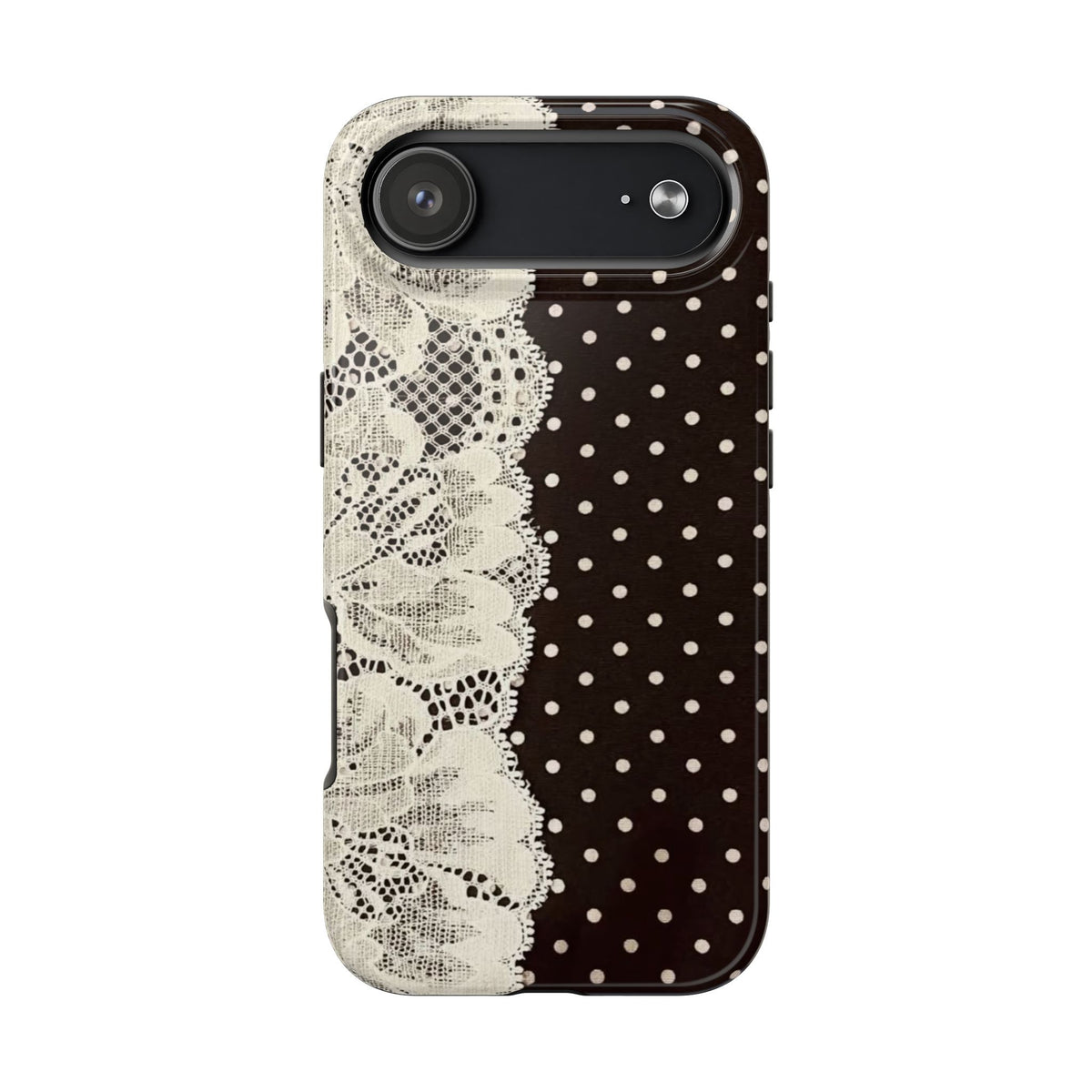 Brown Polka Dot Lace iPhone Case