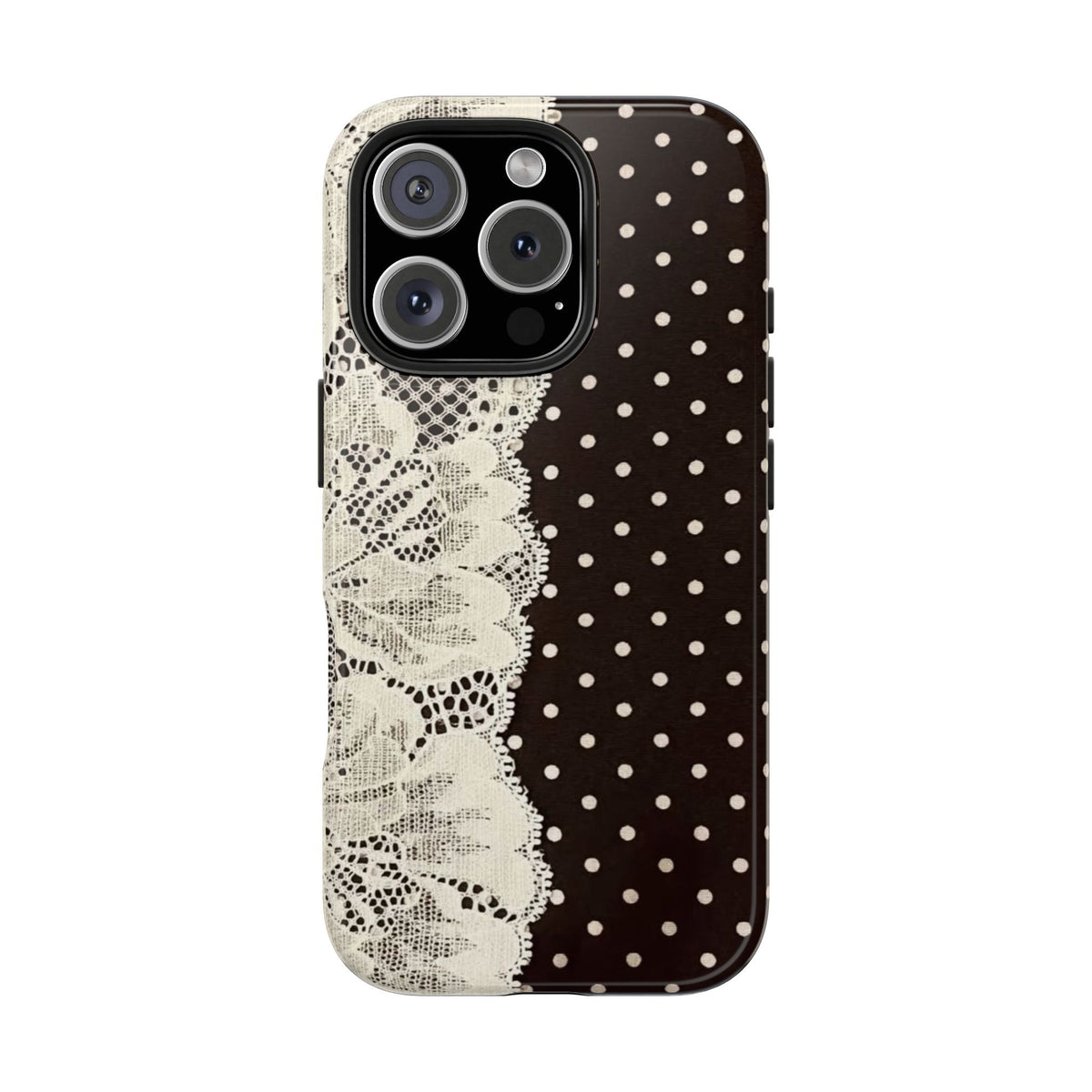 Brown Polka Dot Lace iPhone Case