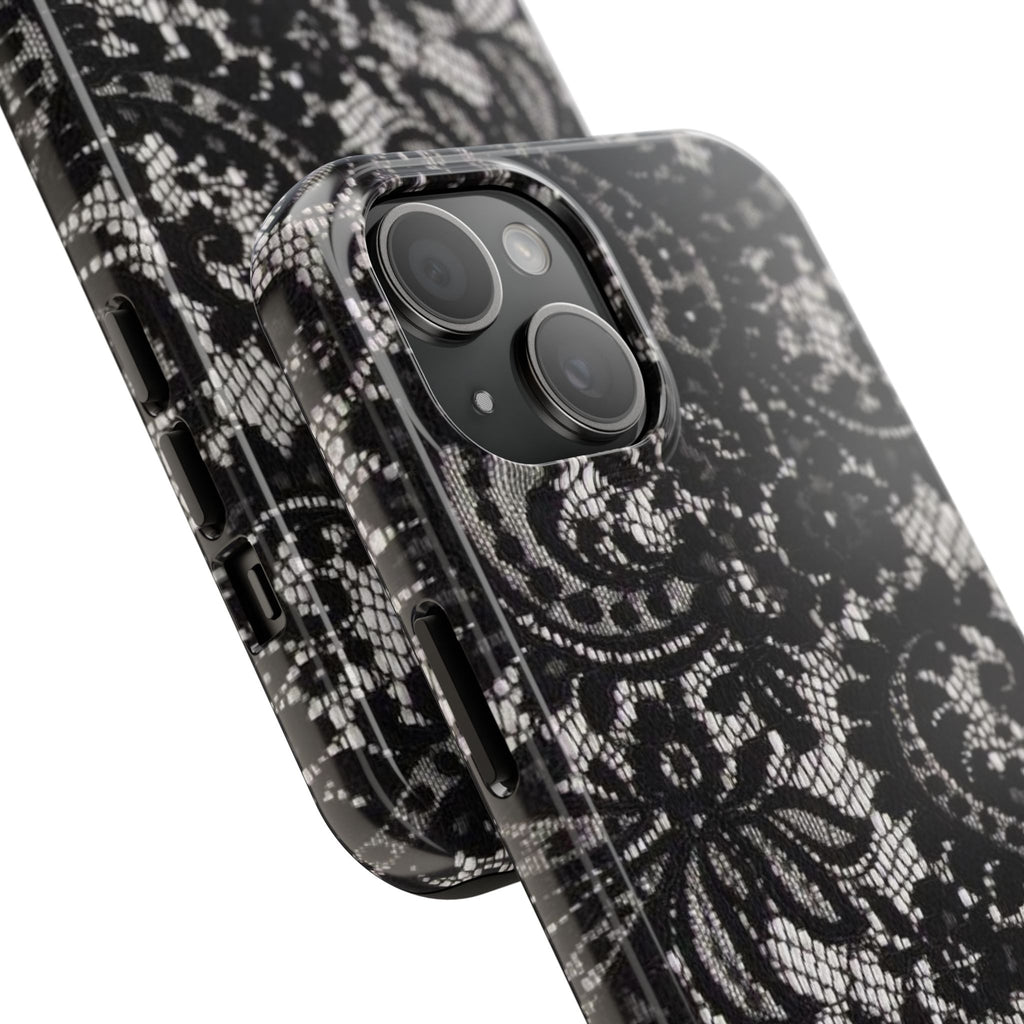 Hand-Bedazzled Initials Lace iPhone Case
