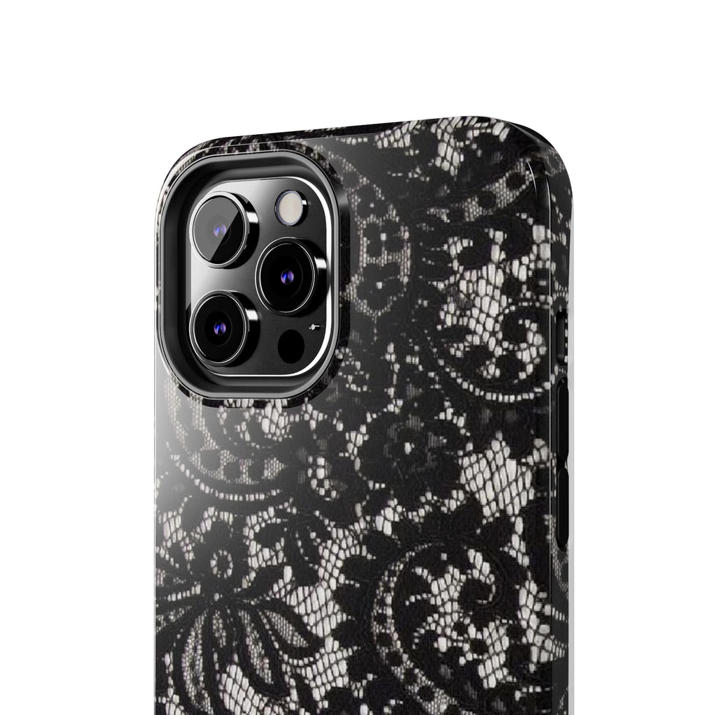 Hand-Bedazzled Initials Lace iPhone Case