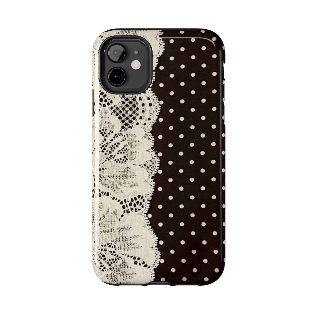 Brown Polka Dot Lace iPhone Case