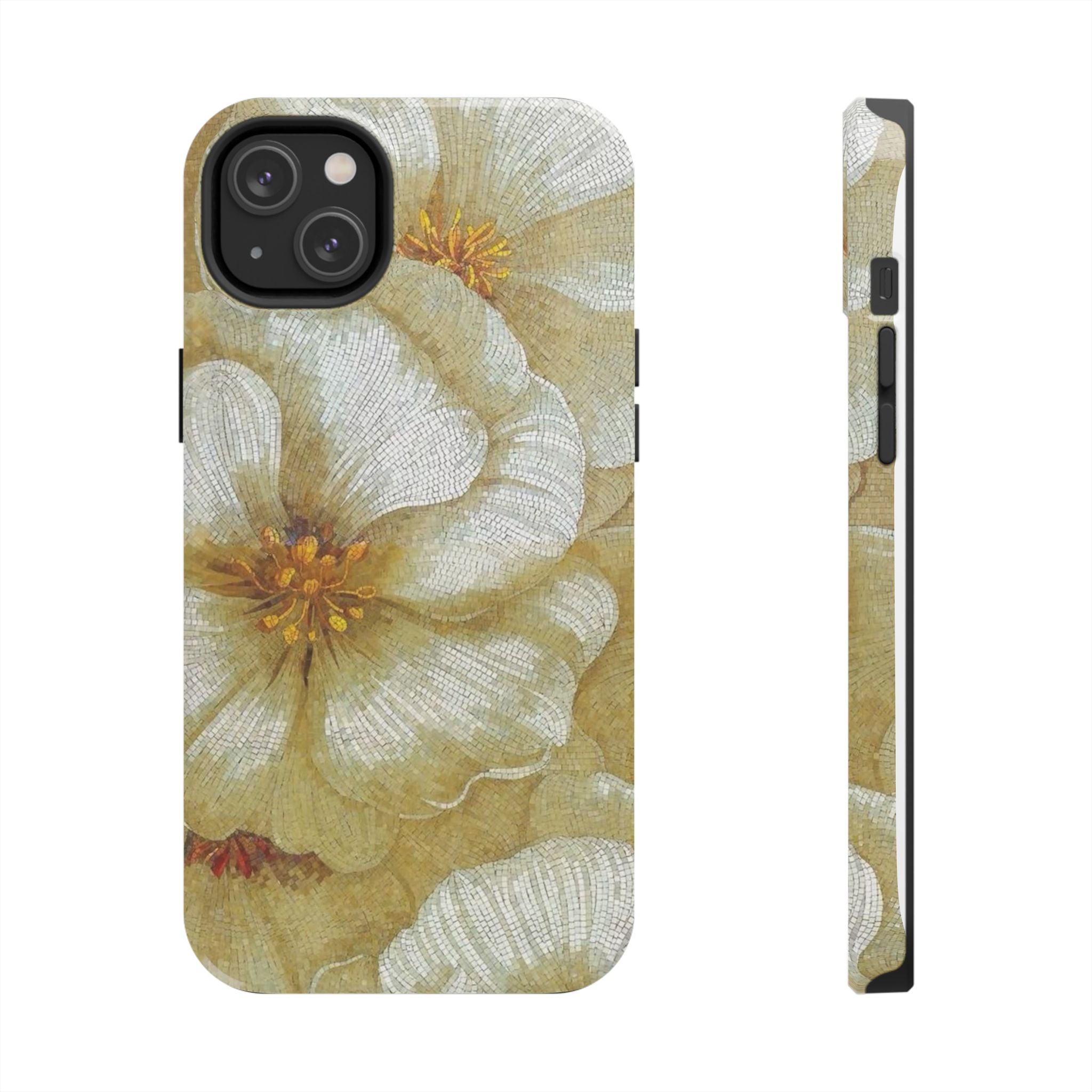 White Flowers Mosaic Collection iPhone Case