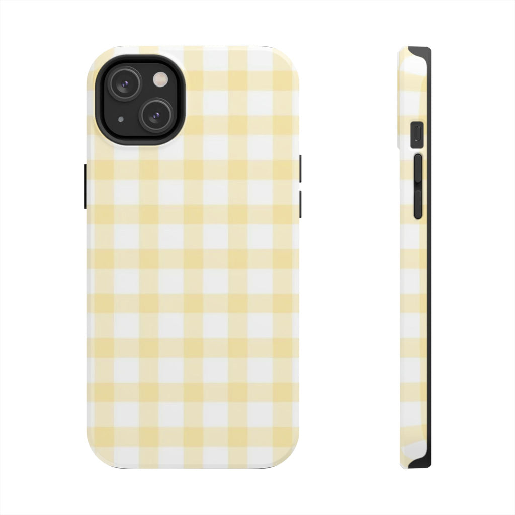 Yellow and White Gingham iPhone Case