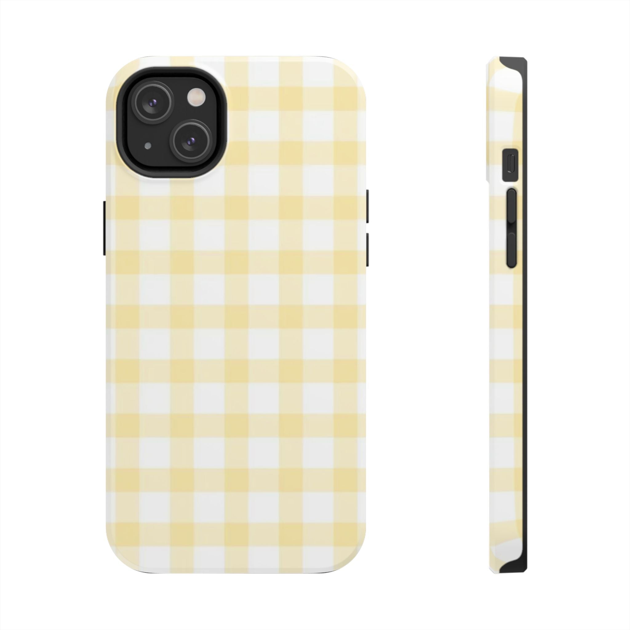 Yellow and White Gingham iPhone Case