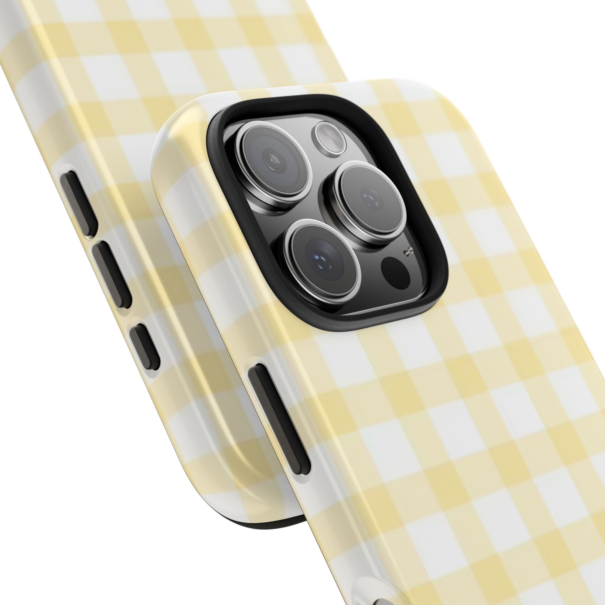 Yellow and White Gingham iPhone Case