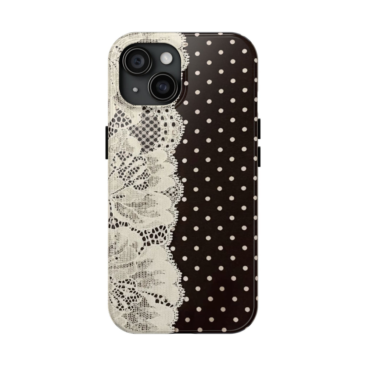Brown Polka Dot Lace iPhone Case