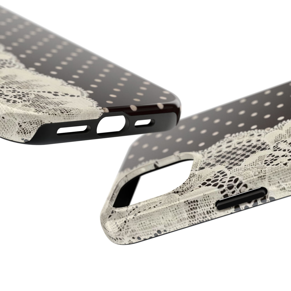 Brown Polka Dot Lace iPhone Case