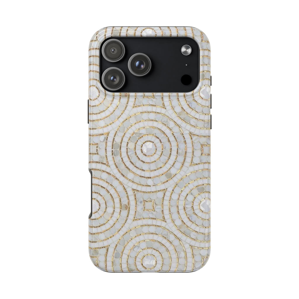 White Circle Mosaic Pattern iPhone Case