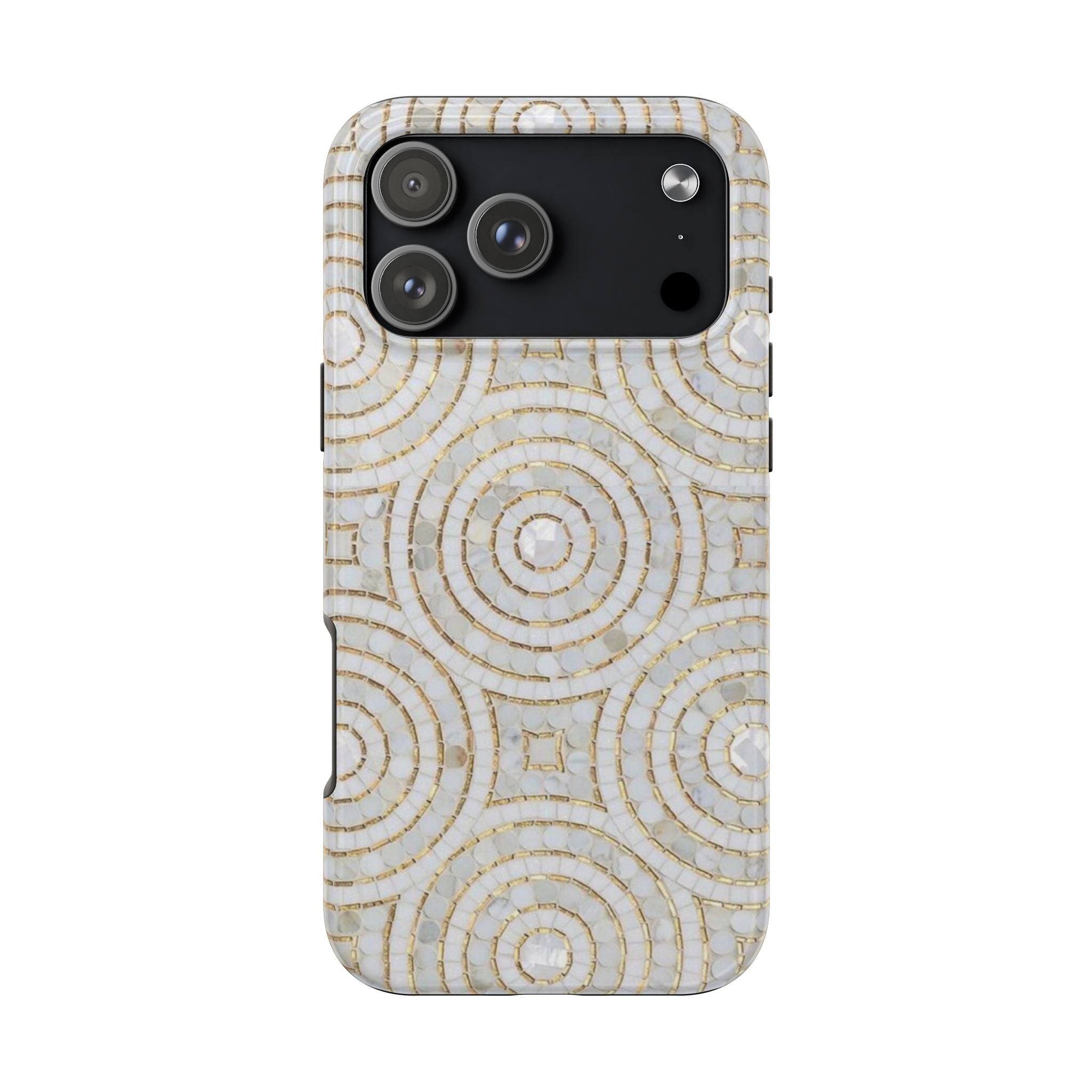 White Circle Mosaic Pattern iPhone Case