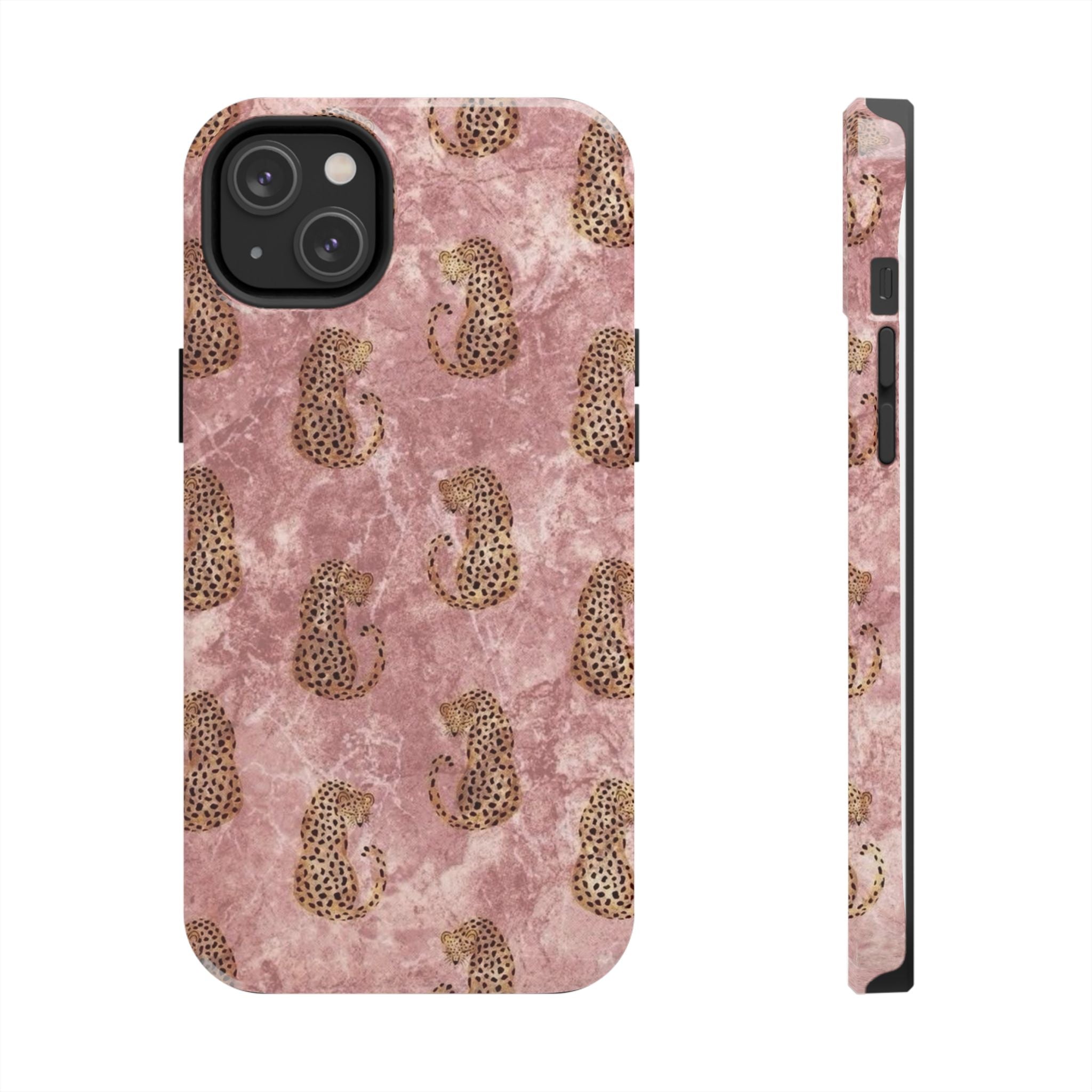 Pink Marble Leopard iPhone Case