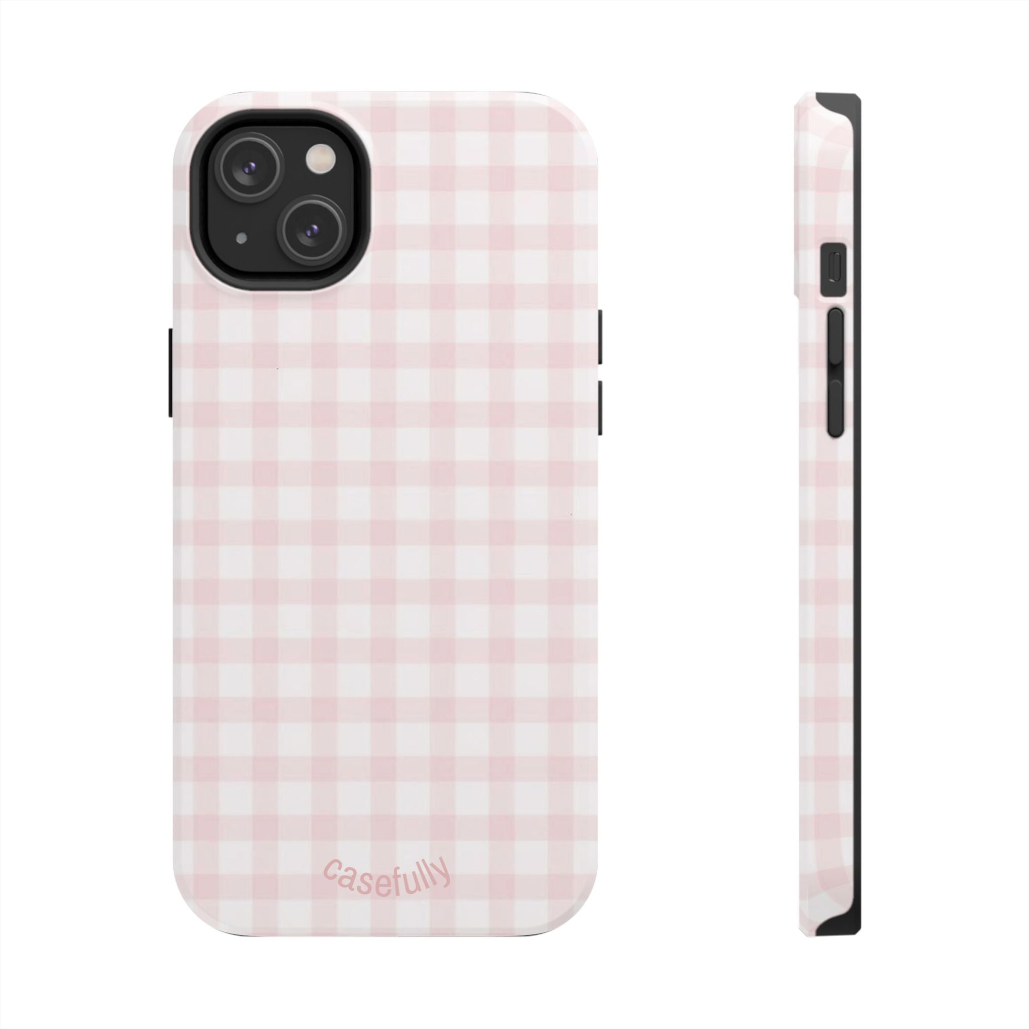 Pink and White Checkered iPhone Case