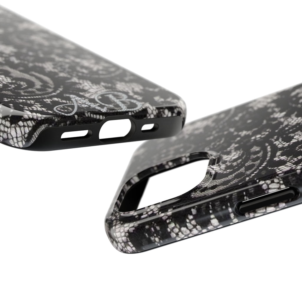 Hand-Bedazzled Initials Lace iPhone Case