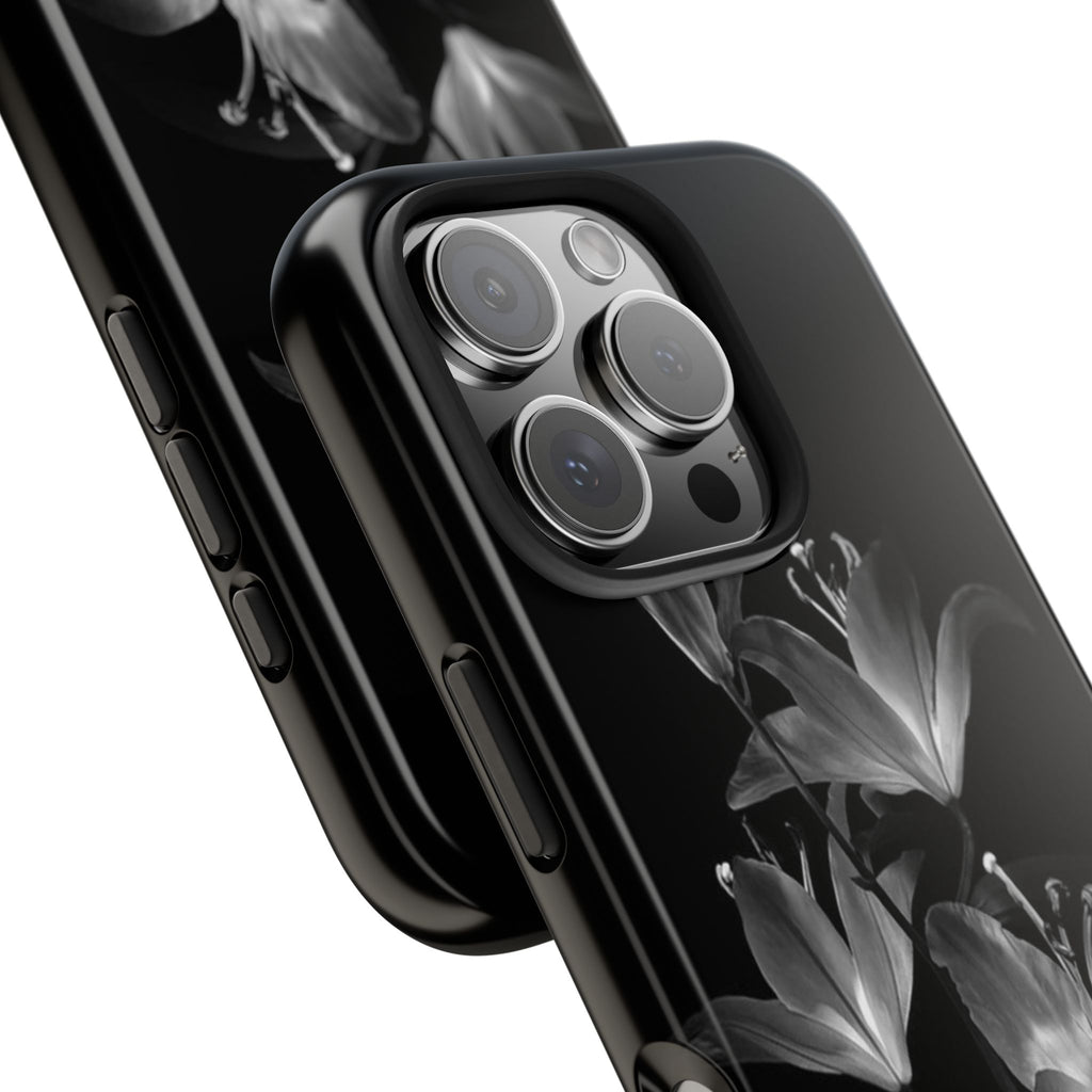 Black and White lilies iPhone Case