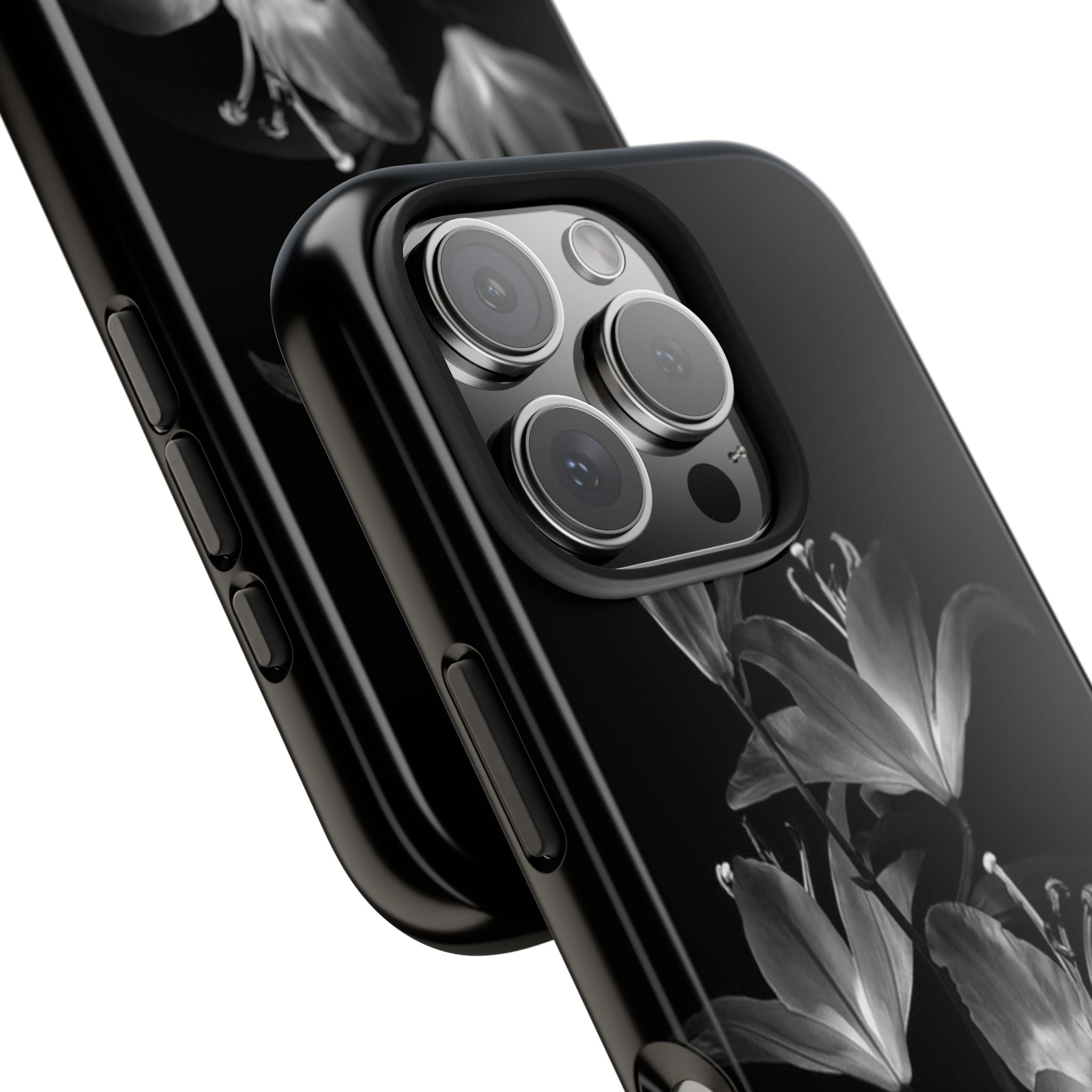 Black and White lilies iPhone Case
