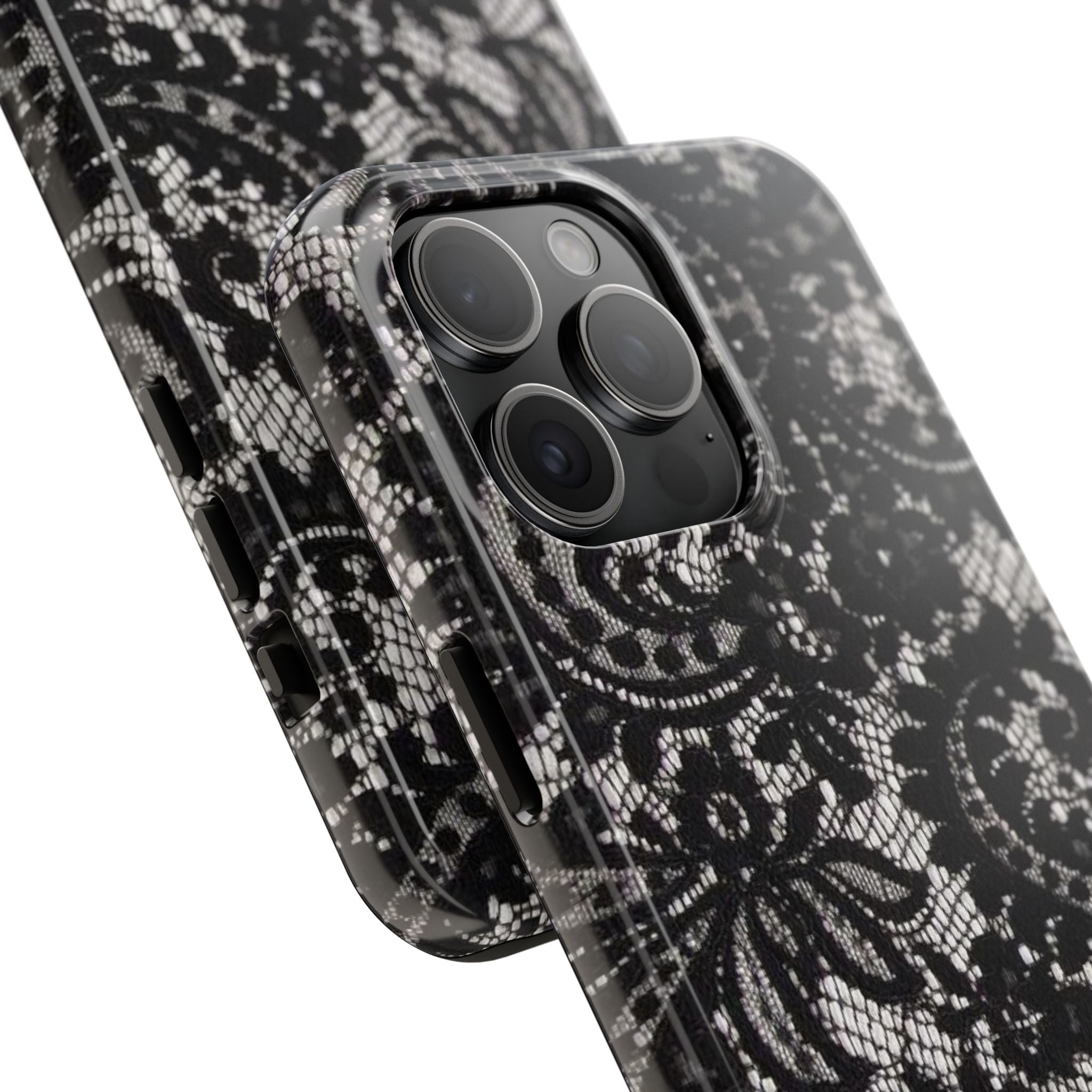 Hand-Bedazzled Initials Lace iPhone Case