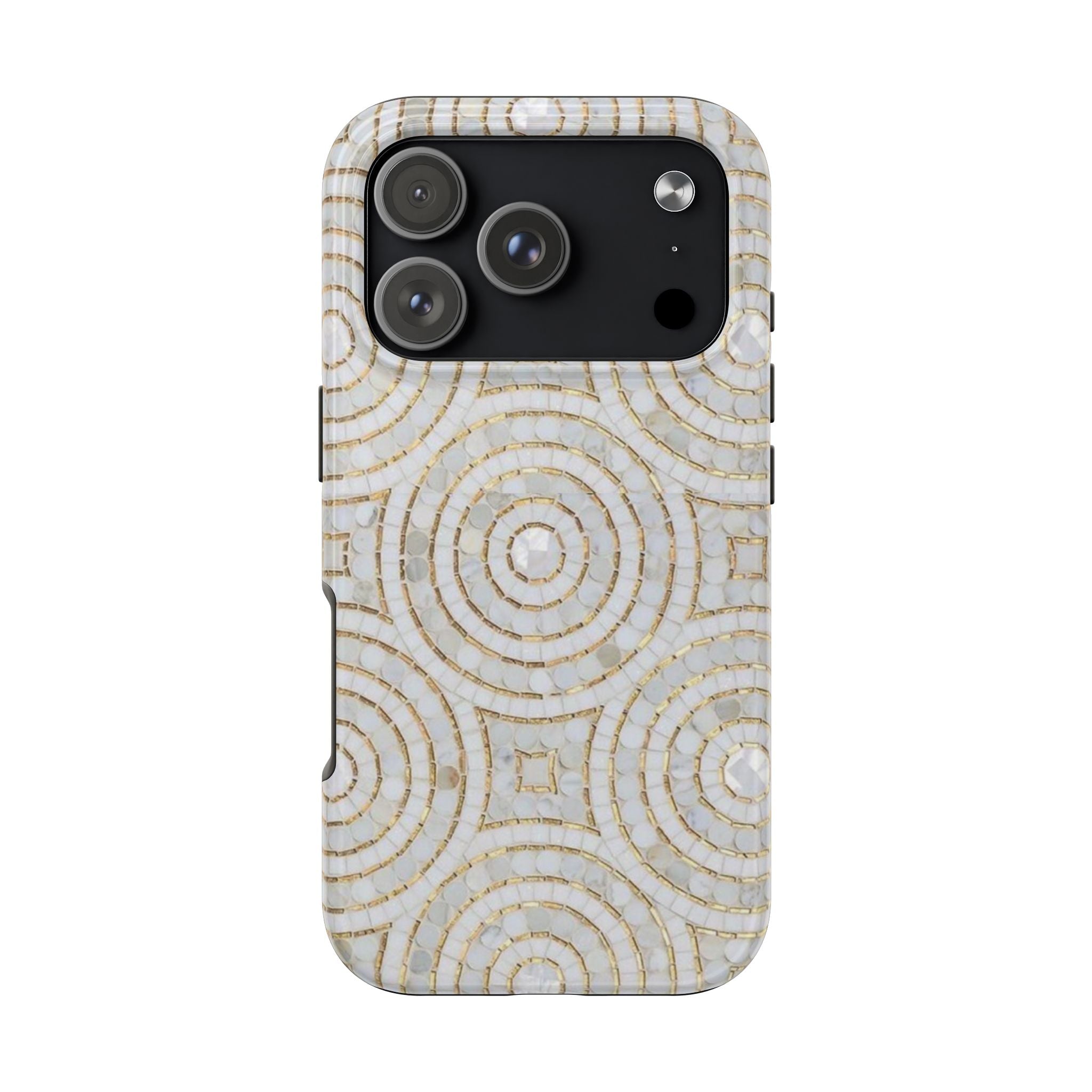 White Circle Mosaic Pattern iPhone Case