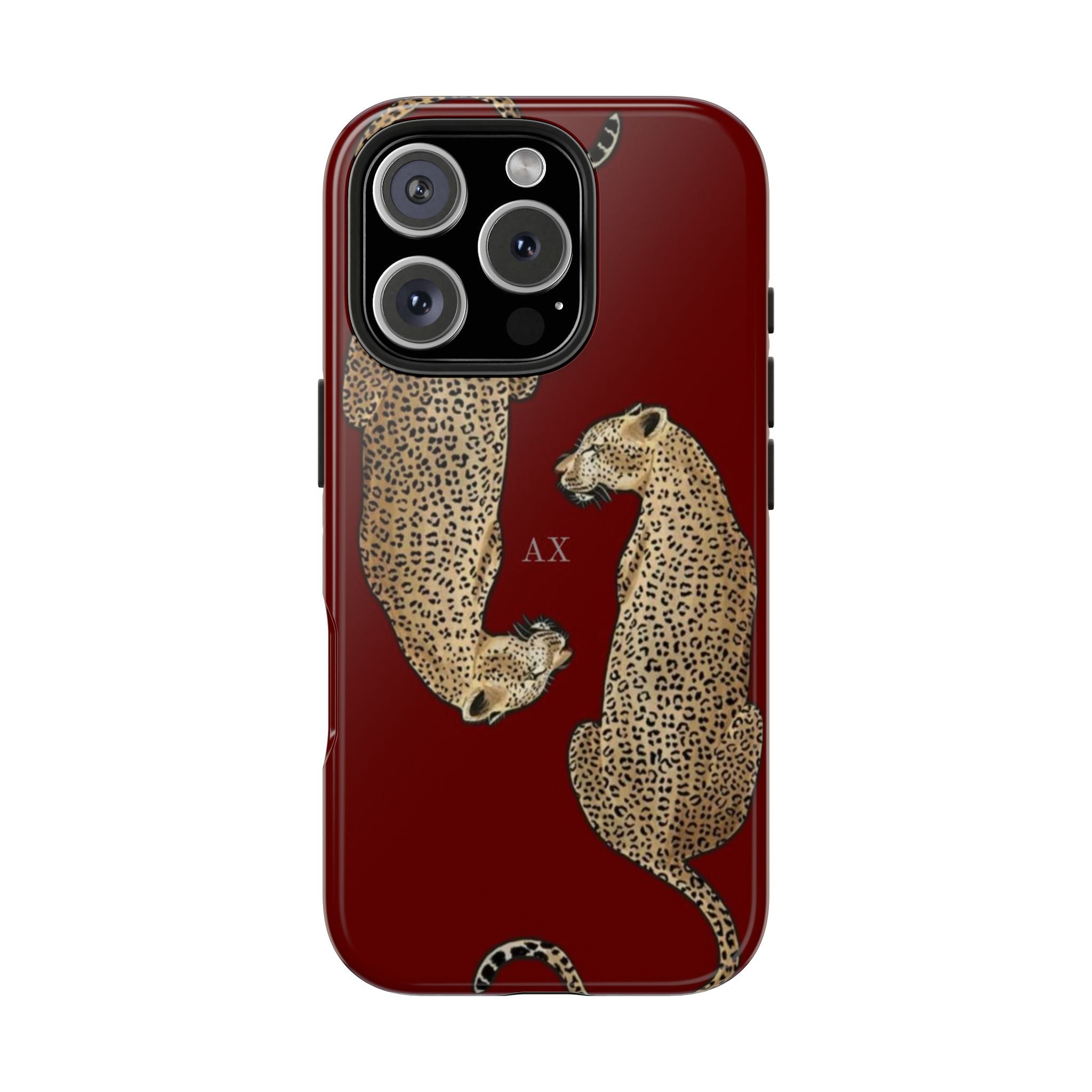 Red Mirrored Leopard iPhone Case- Customizable