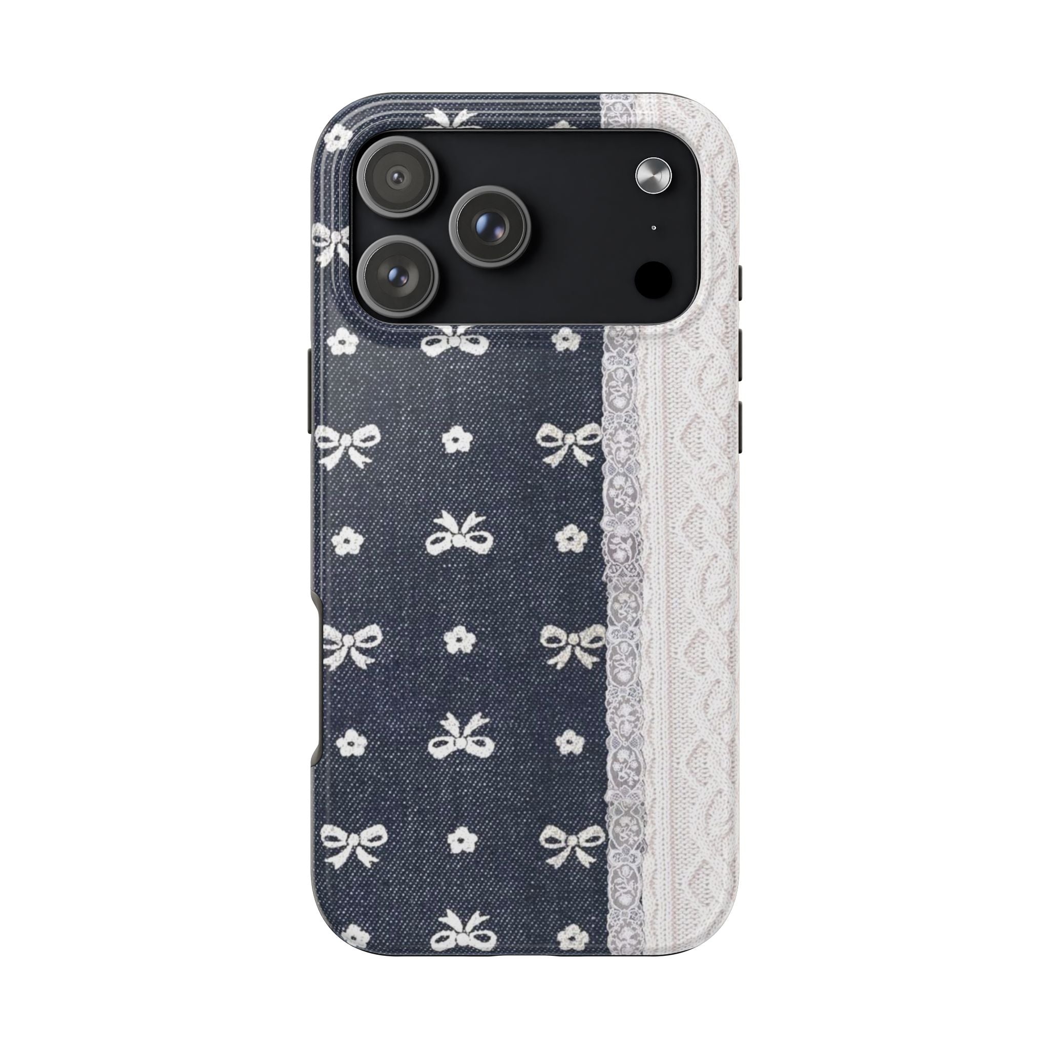Denim Bow with Side Lace iPhone Case