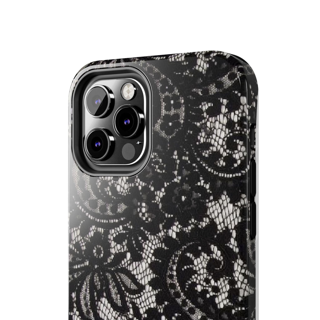 Hand-Bedazzled Initials Lace iPhone Case