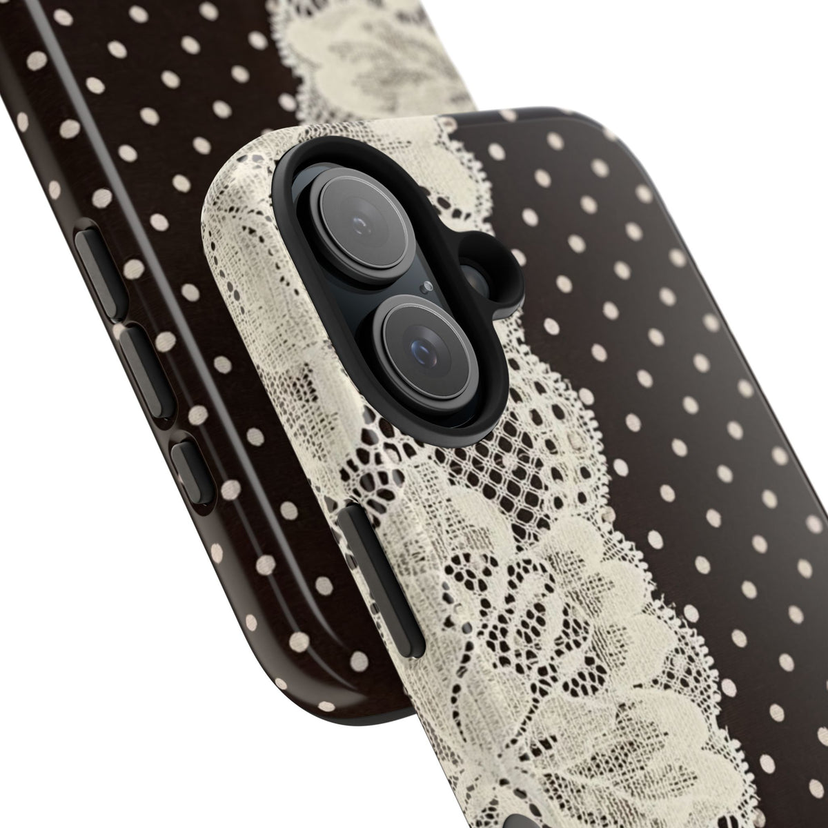 Brown Polka Dot Lace iPhone Case
