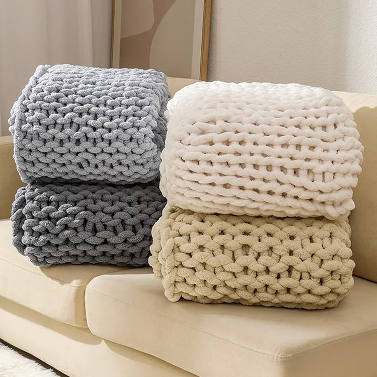 Hand-Knitted Throw Blankets
