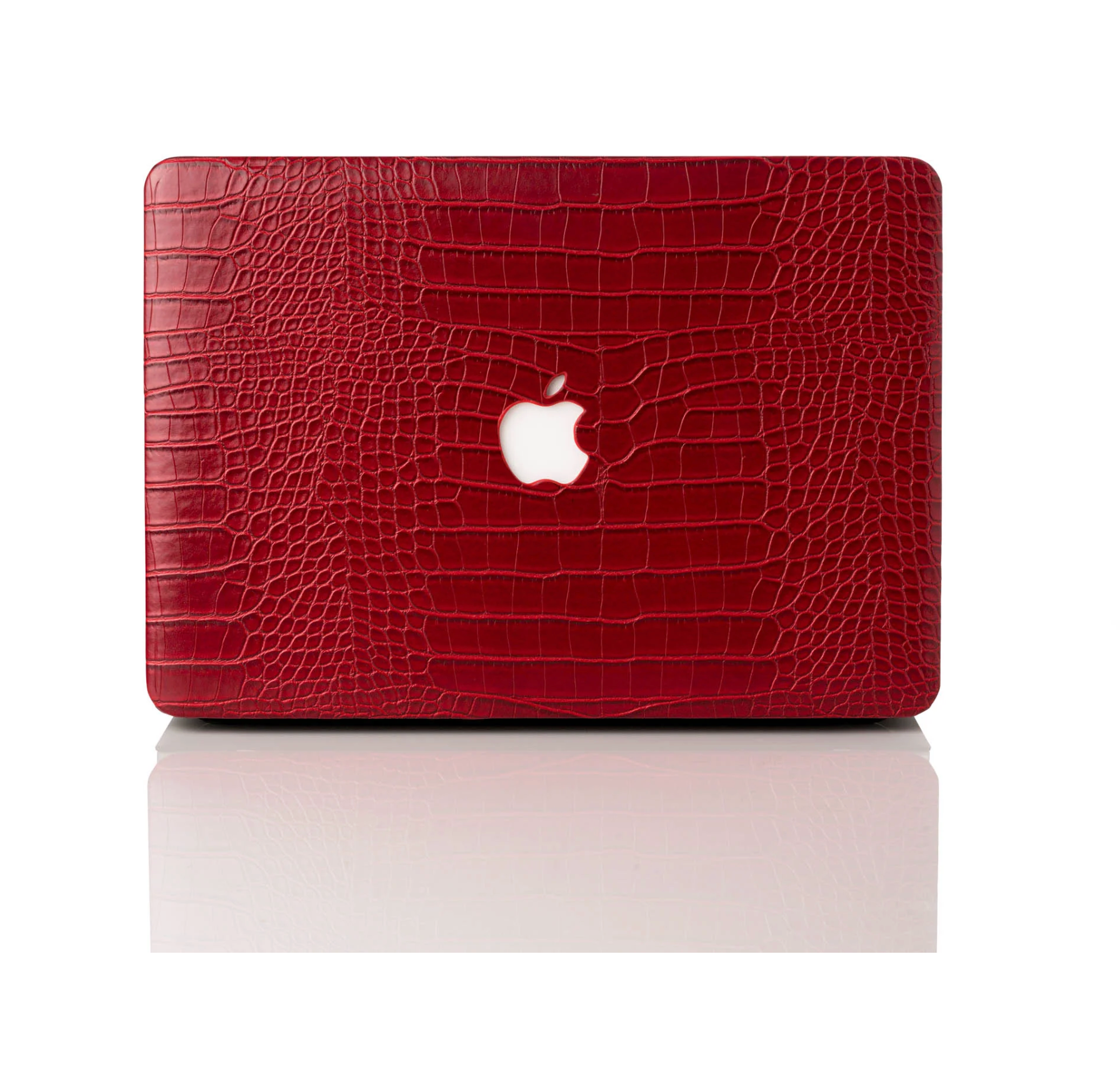 Crimson Faux Crocodile MacBook Case