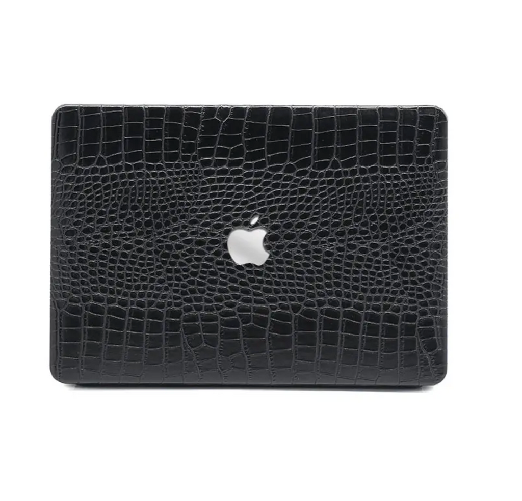 Black Faux Crocodile MacBook Case