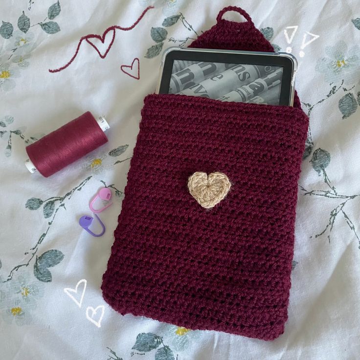 Crochet Love Letter Kindle Sleeve